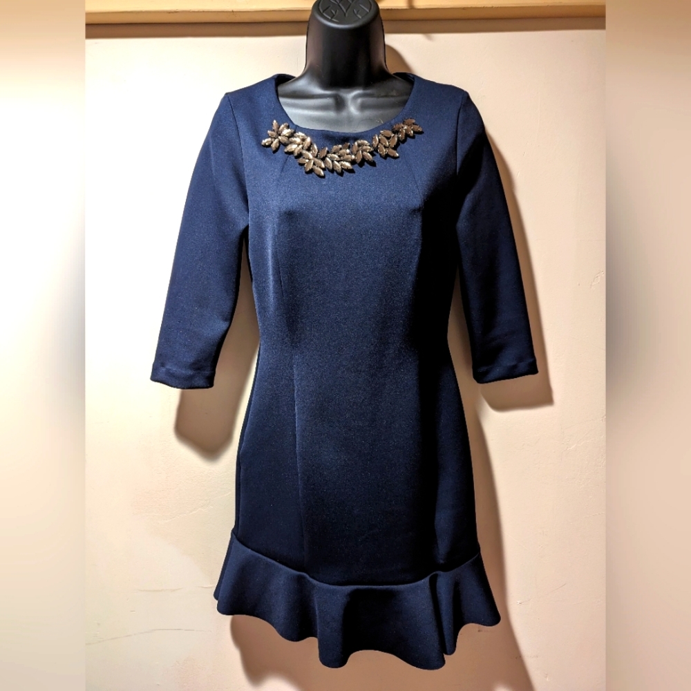 Like new Zara basic peplum dress size M jeweled